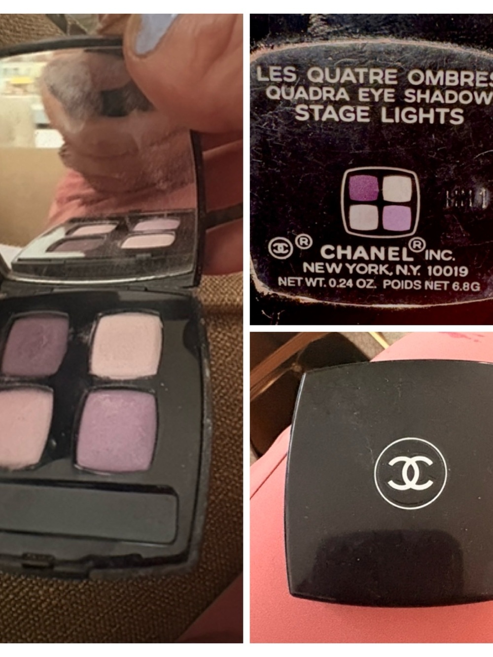 Vintage 1980s CHANEL Quadra Eye Shadow Palette in Purple and Light Lilac
